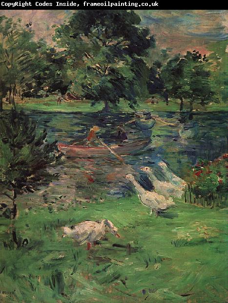 Berthe Morisot Girl in a Boat with Geese